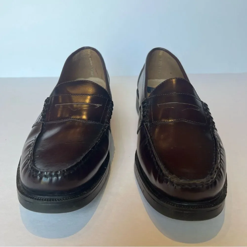 Nunn Bush Men's Burgundy Leather Penny Loafers Slip On Lincoln size 12M